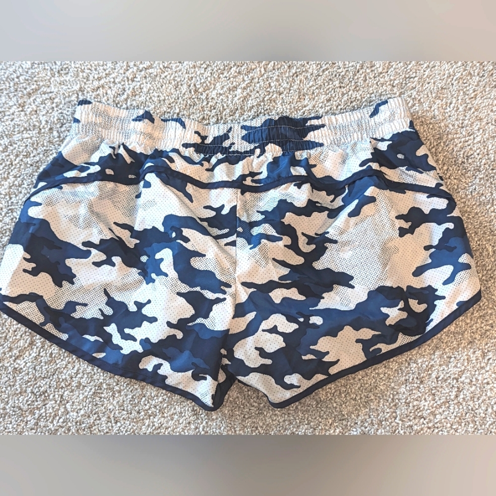 Athletic Works, Blue Camo, Lined, Elastic Waist, Inside Pocket Shorts-Ladies XXL